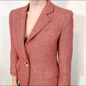 Alice + Olivia Knit Red and White Blazer